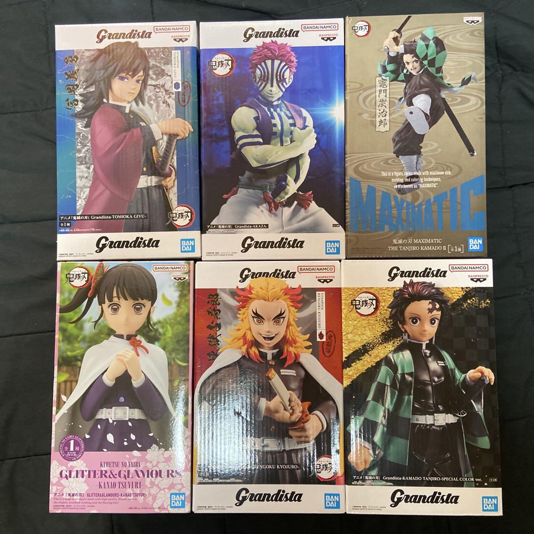 

[USED] Demon Slayer: Kimetsu no Yaiba - Tanjiro Kamado, Giyu Tomioka, Kyojuro Rengoku, Akaza, Kanao Tsuyuri figures