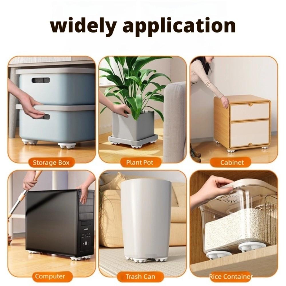 4pcs 5 Beads Self Adhesive Caster Wheels 360° Rotating Furniture Casters Wheels Furniture