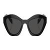 Prada [Available prescriptions] Solid color design, cat-eye sunglasses, men's black