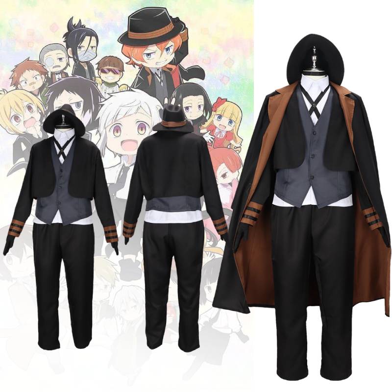 Dogs Stray Bungo Nakahara Chuuya Cosplay Costume Set Halloween Anime Role Play