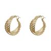 Korean Minimalist Silver Color Braided Hoop Earrings Hollow Twisted Circle Earrings for Women Party Daily Wear Statement Jewelry