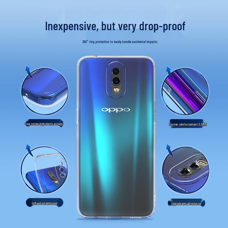 Transparent Silicone Protective Case for OPPO R11, R15, R17, and R17 PRO