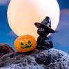 12PC Halloween Ornament Cartoon Witch Ghost Pumpkin Figurine Micro Landscape Dollhouse Model Car Interior Desktop Decoration