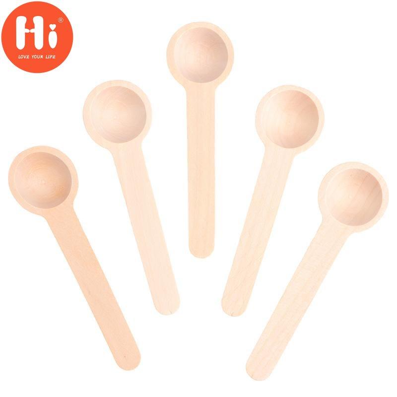 Hi 50Pcs Handmade Small Wooden Spoon Mini Wooden Spoon Coffee Spoon