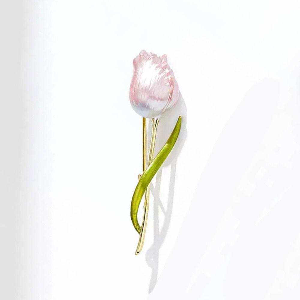Enamel Purple Tulip Brooch Zinc Zinc Alloy  Cute   Party