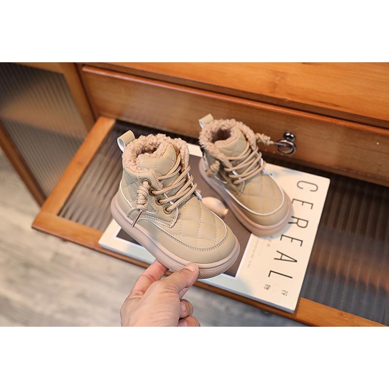 Children's Shoes Winter Girls' Short Boots Soft Soled Bread Shoes Boys' Snow Boots with Velvet Boots