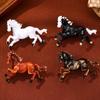 Elegant Symbolic Horse Brooch Chinese Zodiacs Vintage Alloy Pin for Hat or Lapel Handmade Clothing Accessories