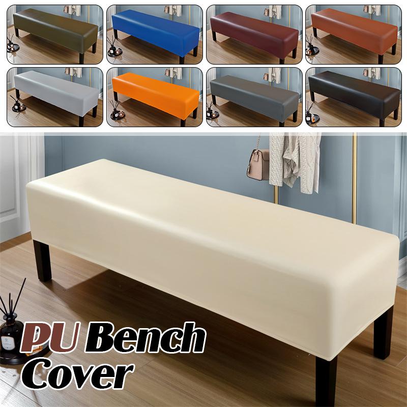 PU Bench Cover Stretch All-inclusive Stool Cover Waterproof Piano Seat Cover Slipcover Living Room Washable Bench Protector