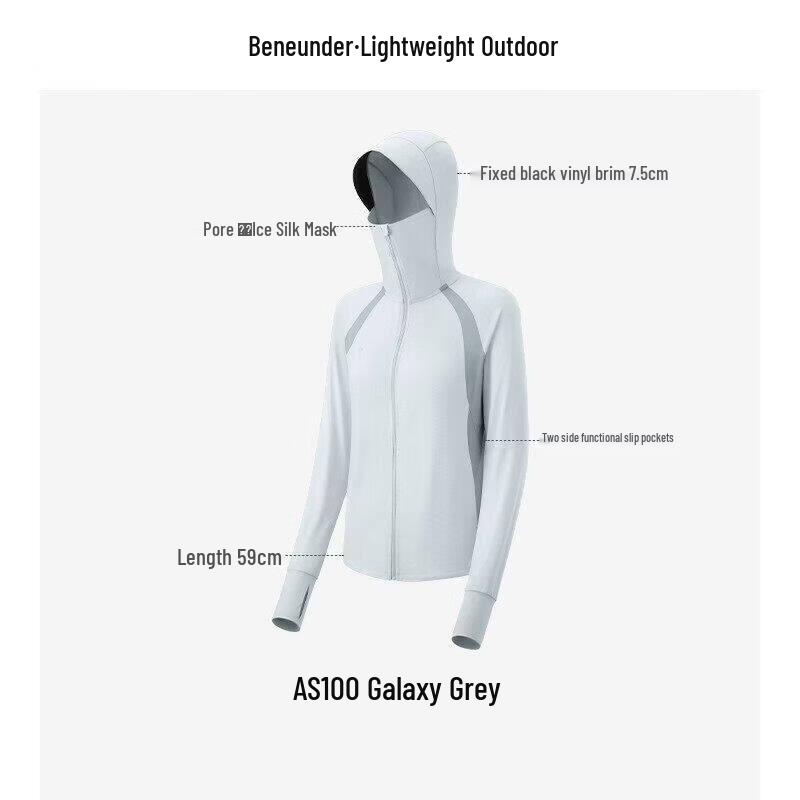 Beneunder Women s Loose Fit Breathable Sun Protection Jacket AS100 S