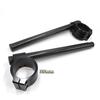 100% Real Carbon Fiber Clip-On Motorcycle 7/8" Handlebars 35mm Fork Tube For Cafe Racer Universal
