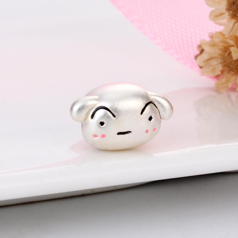 Sterling Silver Little White Dog Handwoven Rope Jewelry Accessories by Crayon Shin-chan серебряный