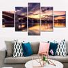 5 Pièces Peinture Nature Pont Margaret Budapest Papier Peint Paysage Urbain Arts Muraux Toile Image Décorative pour Maison Salon