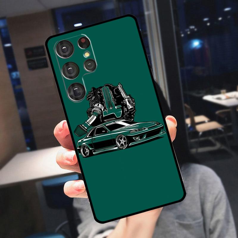 JDM Car Cover For Samsung Galaxy S24 Ultra S25 S22 S23 Plus S20 S21 FE S9 S10 S23 FE Phone Case