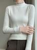 Women's Stylish Half-High Neck Knit Sweater - Lace Base Layer for Autumn & Winter