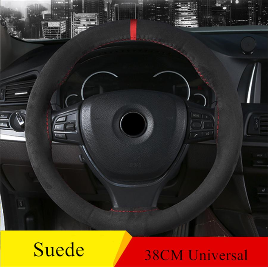 

DIY Hand Sewing Car Steering Wheel Cover Protector Anti-Slip Suede Sport Style
