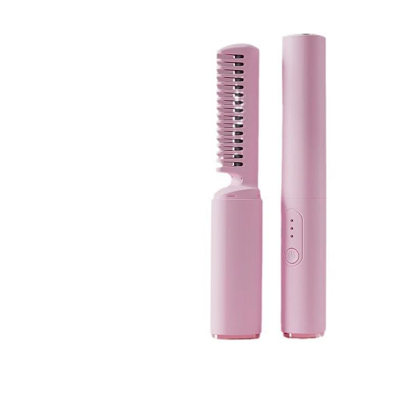 

Женская новейшая парикмахерская расческа USB-зарядка выпрямитель для волос быстрый нагрев мини-расческа портативный беспроводной выпрямитель для волос CHINA розовый