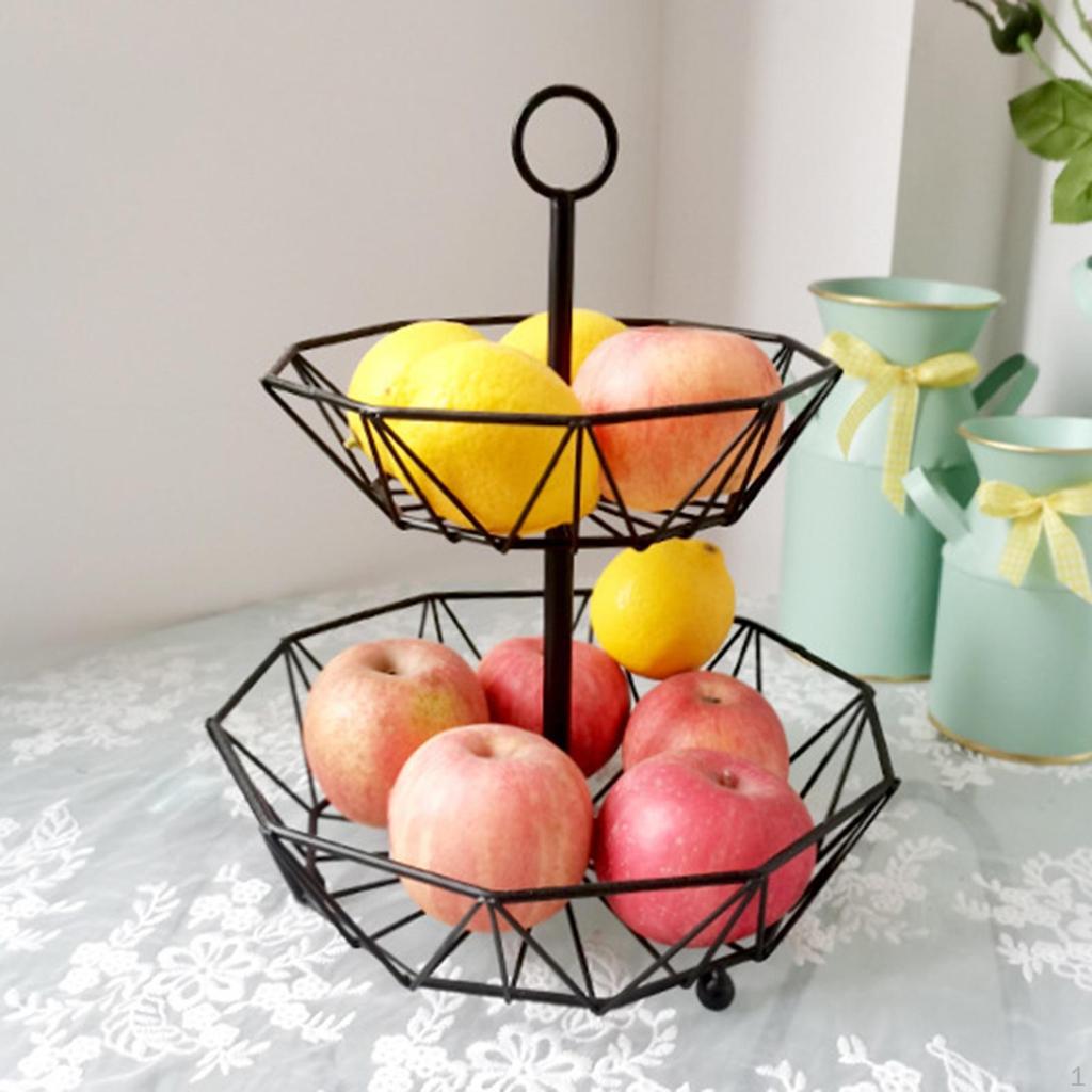 Elegant Iron Fruit Storage Basket for Kitchen and Dining Room Organization