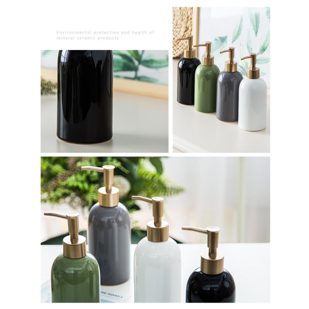 Stylish Lotion Bottle Ceramic Hand Sanitizer Bottle Press Dispenser Rust Free Shampoo Shower Gel Press Bottle