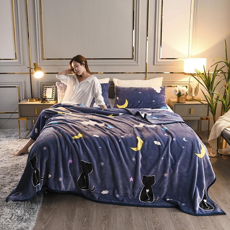 

Winter Velvet Flannel Fleece Blanket - Student Dorm, Single/Doubles 100x150cm Nap Blanket ~1.0 lbs