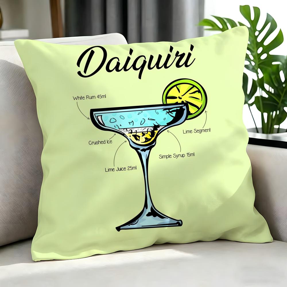 drink Daiquiri Cocktail Cushion Cover Cushion Cover Set Pcs x x x Pillowcase Decorative Sofa Home Decor