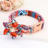 Pet Dog Ethnic Style Flower Metal Buckle Collar