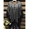 Women Vintage Plaid Stripe Printed Asymmetrical Hem O Neck Short Sleeve T Shirt Casual Fashion Street Top