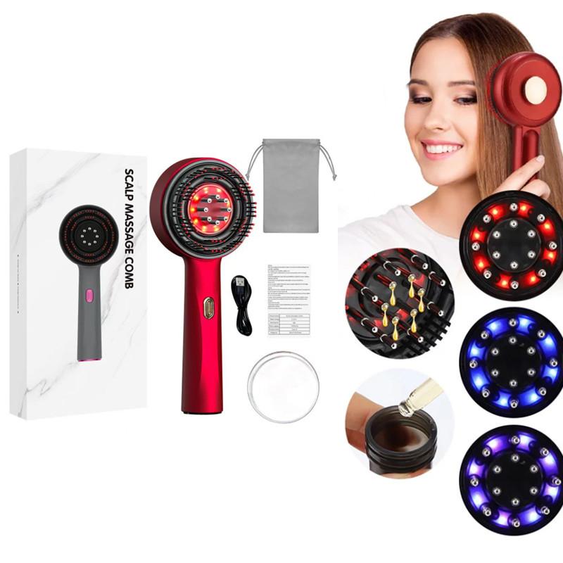 Multifunctional Electric Hair Regrowth Brush with Infrared Light Machine Acupoint Scalp Massage Anti-Hair Loss Exercise Hair Scrubber Combs