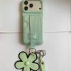 Flower Wrist Strap Card Holder & Coin Purse for iPhone 17 Pro Max/15 Pro/14 Case (Women's)