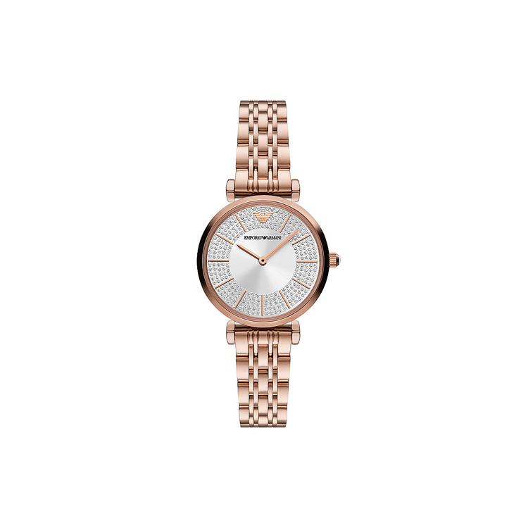 EMPORIO ARMANI Two Hand Rose Gold Tone Stainless Steel Watch AR11446-CLG Rose Gold Strap