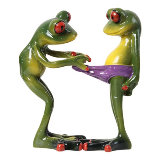Garden Frog Statue Waiter Flower Bouquet Toilet Frog Figurine Sculpture Indoor Outdoor Home Office Desktop Decoration Ornament