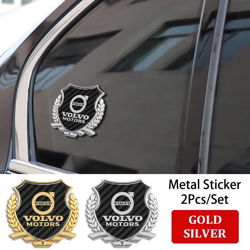 2Pcs 3D Car Body Emblem Metal Stickers Trunk Window Decal For Volvo ES90 EC40 EX40 EM90 XC90 V90 V60 XC60 V40 S80 S60 S90 XC40