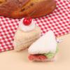 Kawaii Simulation Food Plush Keychain Creative Sandwich Hamburger Cake Keyring Bag Pendant Key Accessories Couple Gifts