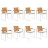 VidaXL Garden Chairs 8 Pcs with Cushions Solid Acacia Wood