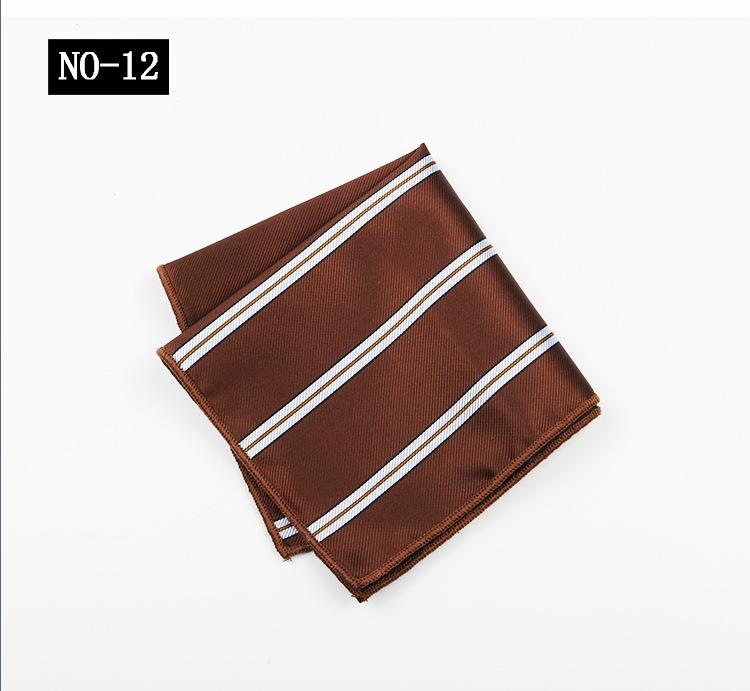 Pocket Towel Men'S Business Stripe Green Brown High-End Wedding Ceremony Handkerchief Small Square Towel
