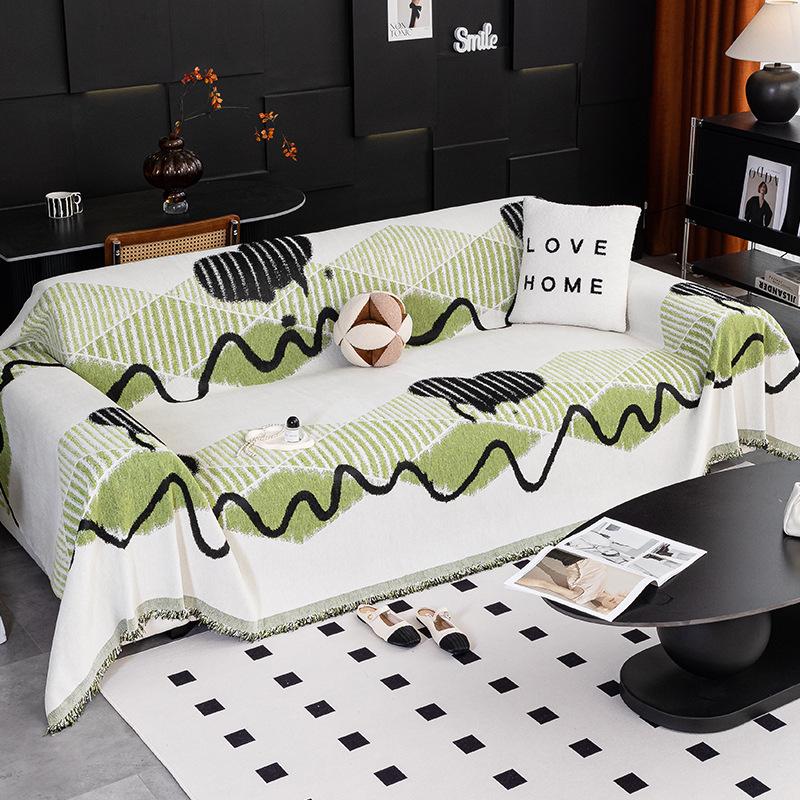 Premium Chenille Sofa Cover Slipcouch Protector Cat Scratch Resistant All Season Throw Blanket 180*130cm