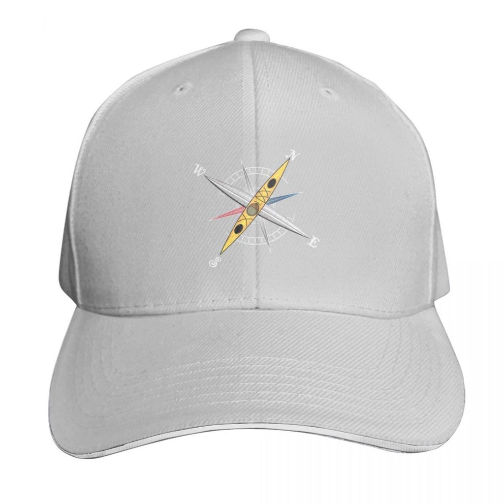 Cooles Kajakdesign mit Windrose und gelbem Kajak Baseballkappe Hip Hop Neu im Sortiment Hut Geburtstag Unisex Kappen Damen