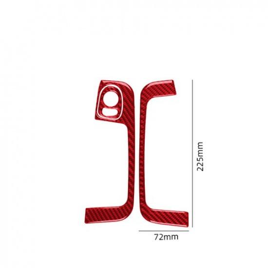 Red Carbon Fiber Door Switch Frame Cover Sticker For Fiat 500 2012 2013 2014 15
