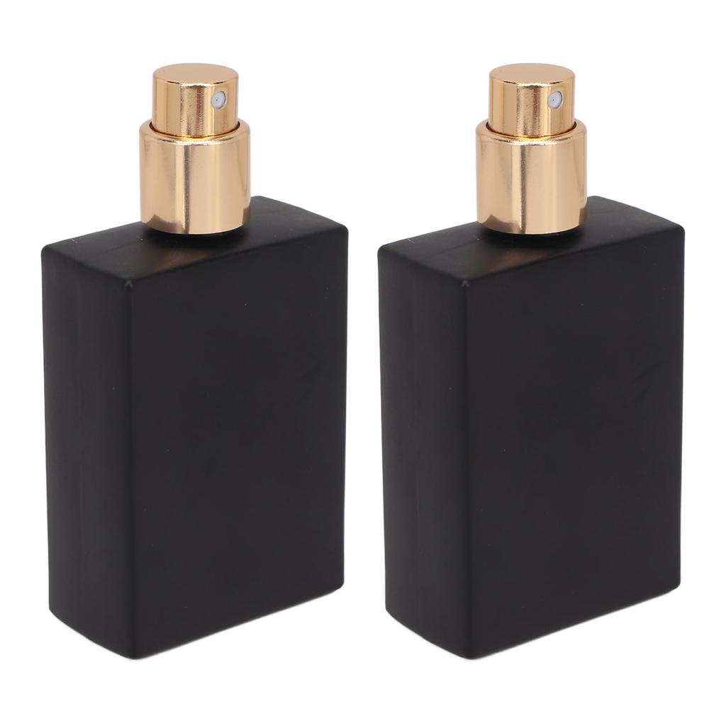 2 stücke Glas Spray Parfüm Flasche Dicht Gloden Zerstäubung Düse Parfüm Flasche Zerstäuber Schwarz