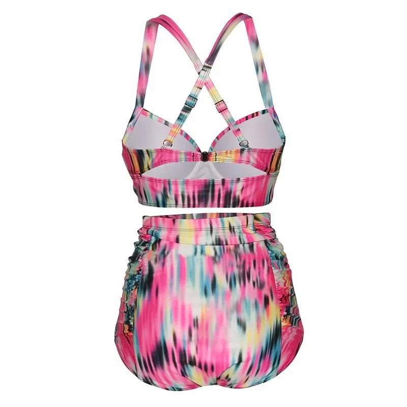 New Sexy Plus Size Swimwear Push Up Bikini High Waist Swimsuit Women Female Oversize Beach Wear Bathing Suit 2025  Mujer 5XL