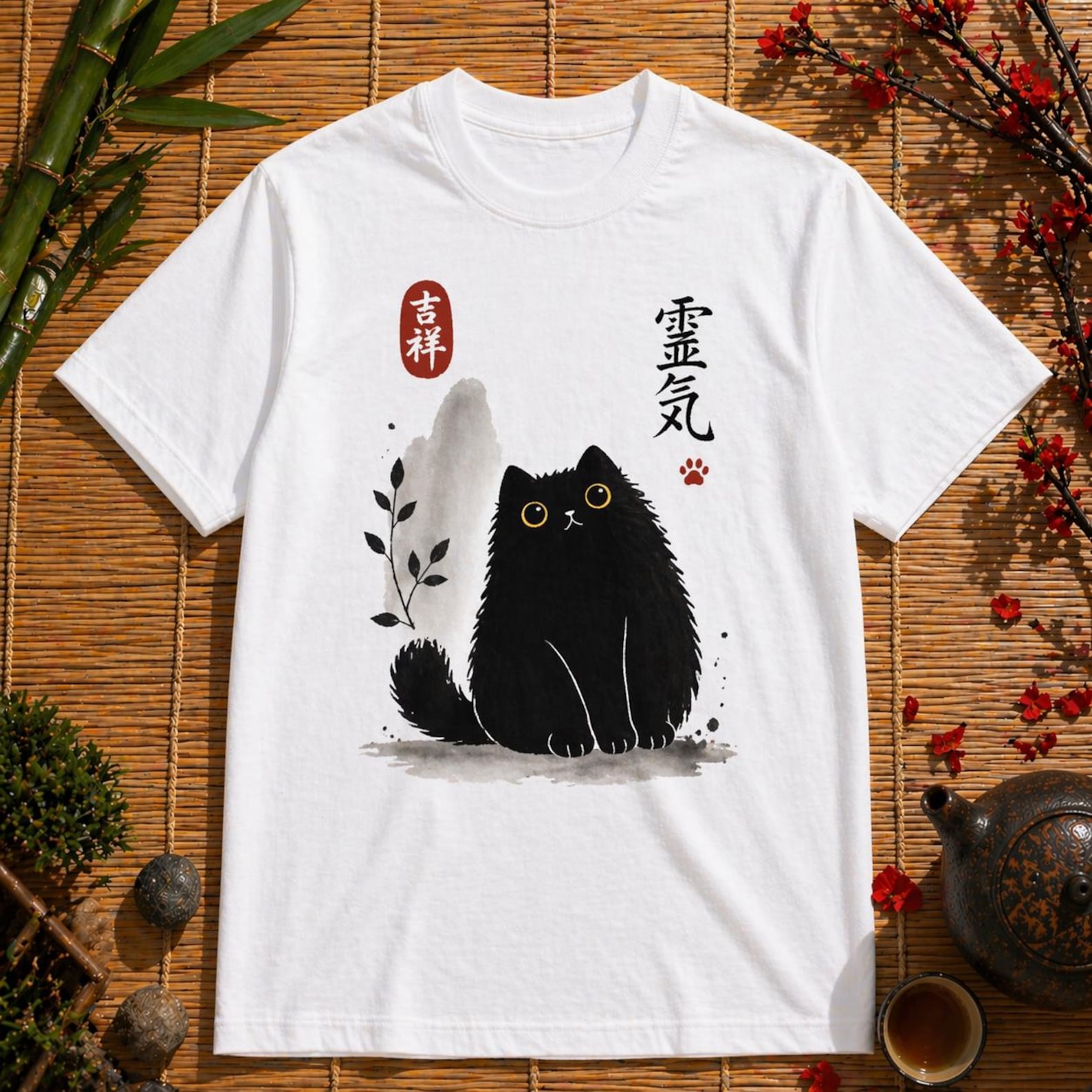 Cat Japanese Style Women s Classic Tee XL