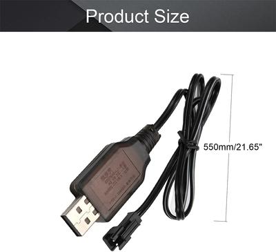 USB Charger Cable SM-2P | 250mAh Output for RC Cars and Helicopters | Compatible with 6V Lipo Battery | High Quality, Plastic