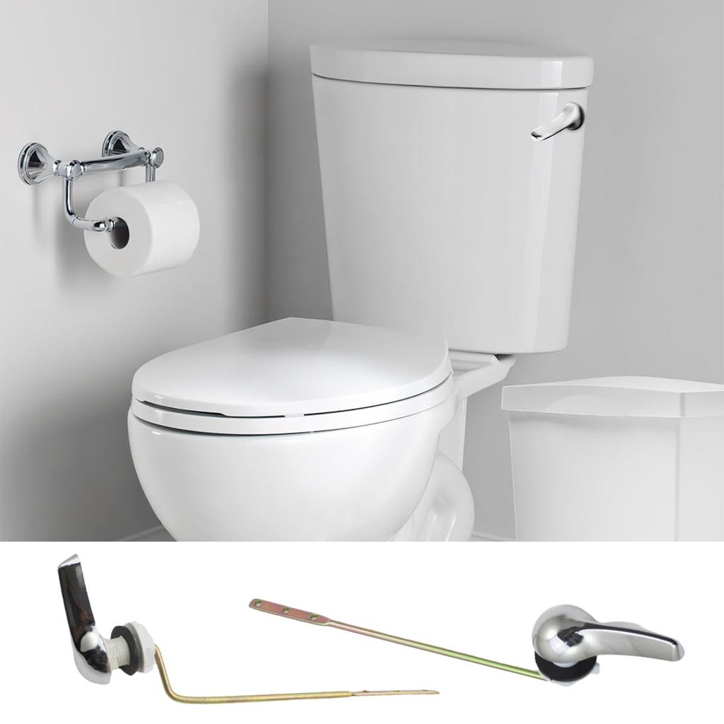 Kit de înlocuire a mânerului universal pentru toaletă din aliaj - Mâner de spălare a rezervorului de toaletă cu montare laterală,