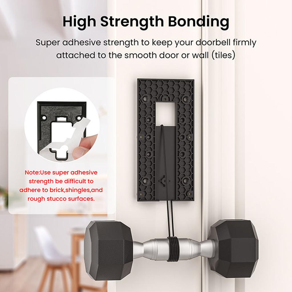 Adhesive Doorbell Mount with Video Doorbell 3 Plus 4 Battery Doorbell Plus Professional Without Drilling Installation