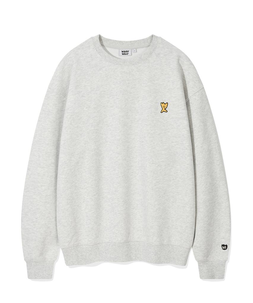 WACKY WILLY Signature Kiki Wappen Sweatshirt Light Gray