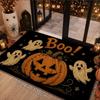 VIKAMA Halloween Boo Ghost Pumpkin Doormat Non Slip Front Door Mat Indoor Outdoor Entrance Rug Holiday Home Party Decor Carpet