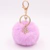 Christmas Snowflake Pom Pom Plush Keychain Charm