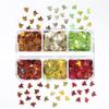 1 Set Shiny Mix Laser Nail Flakes 3D Leaf Nail Decoration 6 Grids Holographic Red Leaves Nail Glitter Sequins