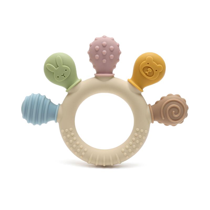 Baby Dinosaur Silicone Teething Toys BPA Free Easy to Grip Infant Care Teether Chewing Toy for Newborn Gift Babies Accessory 3