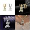 Coole Bärenanhänger-Halskette für Männer Kubanische Gliederkette Vergoldet/Versilbert Diamantenkette Halskette Hip Hop Party Schmuck