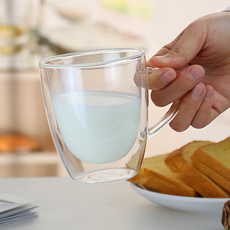 Chaxun 550ml Heat-Resistant Double-Wall Glass Mug with Handle